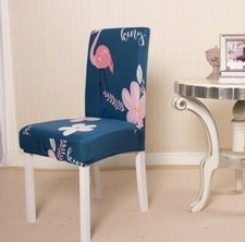 6pcs Stretch Spandex Dining Room Printed Chair Covers Slipcovers Home Decor