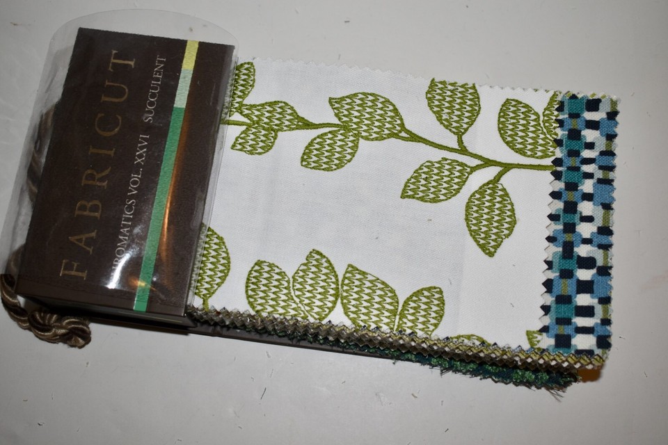 FABRIC SAMPLE BOOK Green SUCCULENT Leaf Jade 61pcs LOT Print Weave