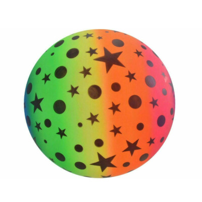 Neonstern Spielplatzball 15cm - kleiner Kinder Regenbogen Gummi Spielplatzball