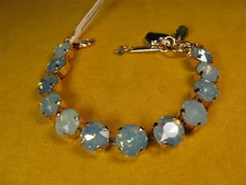 MARIANA BRACELET SWAROVSKI CRYSTALS SMOKY GRAY TENNIS RGP Gift Jewelry