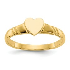 14K Yellow Gold Children's Heart Ring  Size 3