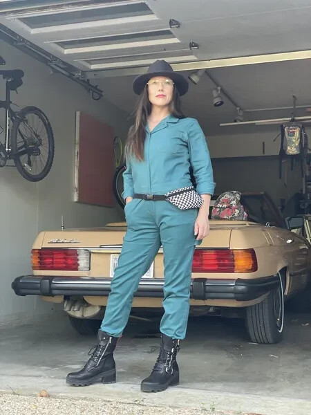 Nuevo con etiquetas Wildfang Essential Mangas Largas Cubierto M Verde Mar Algodón Amarillo Puntada