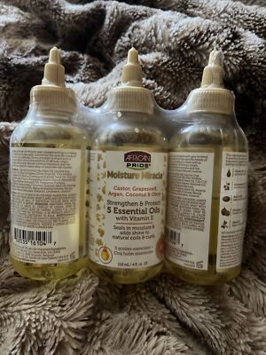 3x - African Pride Moisture Miracle Strengthen & Protect 5 Essential Oils 4 oz