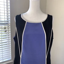 Jessica Simpson Women's Dress Size 12 Black Royal Sleeveless Career Midi Sheath