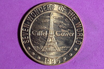 1995 Grand Casino Eiffel Tower 7 Wonders of the World Collector's Token #M21663