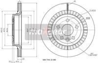 2X Maxgear 19-2335 Bremsscheibe FüR Volvo