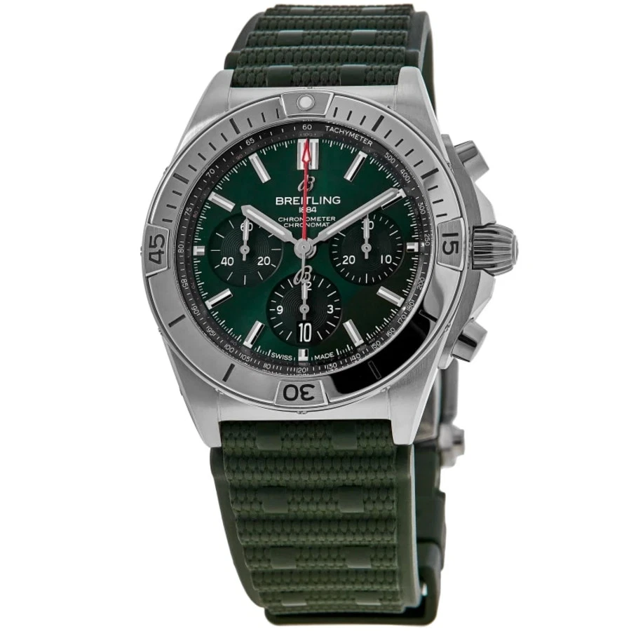 New Breitling Chronomat B01 42 Chronograph Green Men's Watch AB0134101L2S1