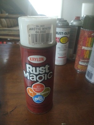 VINTAGE Krylon ARTIC WHITE no. 6020 Rust Magic SPRAY PAINT CAN Full Never Spray