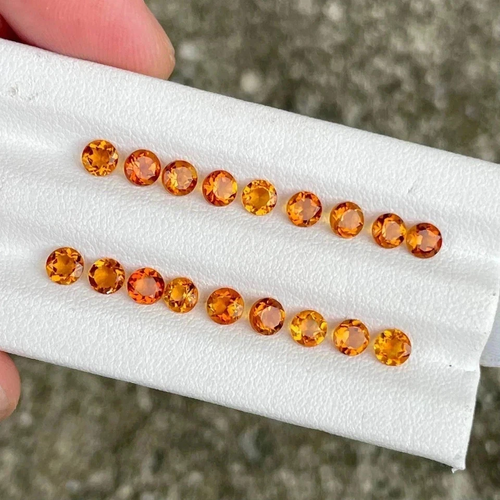 Lot Natural Orange Sapphire 5 mm Round Cut 18 Pcs GIE Certified Loose Gemstone - Picture 6 of 6