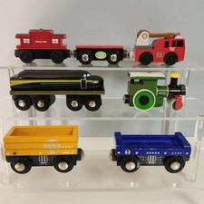 Wooden Train Lot Of 7 Magnetic Cars Lionel Thomas And Friends Brio Battat George
