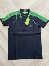 Image of Hugo Boss Polo Slim Fit Shirt Pro Golf Navy & Green Size Small NEW
