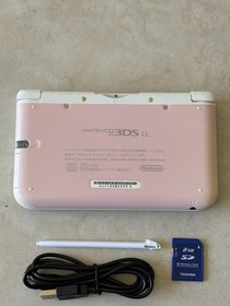 Nintendo 3DS XL LL Pink And White Handheld With Charger And Stylus Very Good