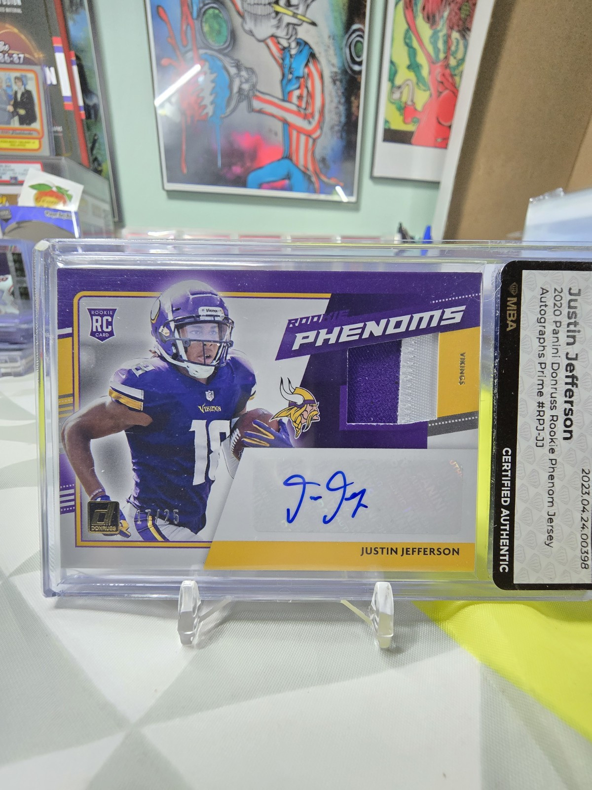 2020 Donruss Rookie Phenoms Patch Auto /25 Justin Jefferson #RPJ-JJ Vikings RC