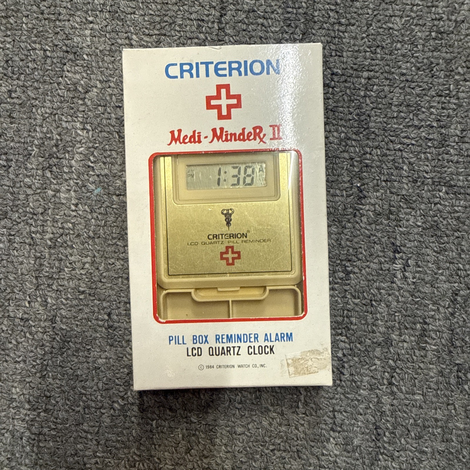 Criterion Pill Box Reminder Alarm LCD Quartz Clock