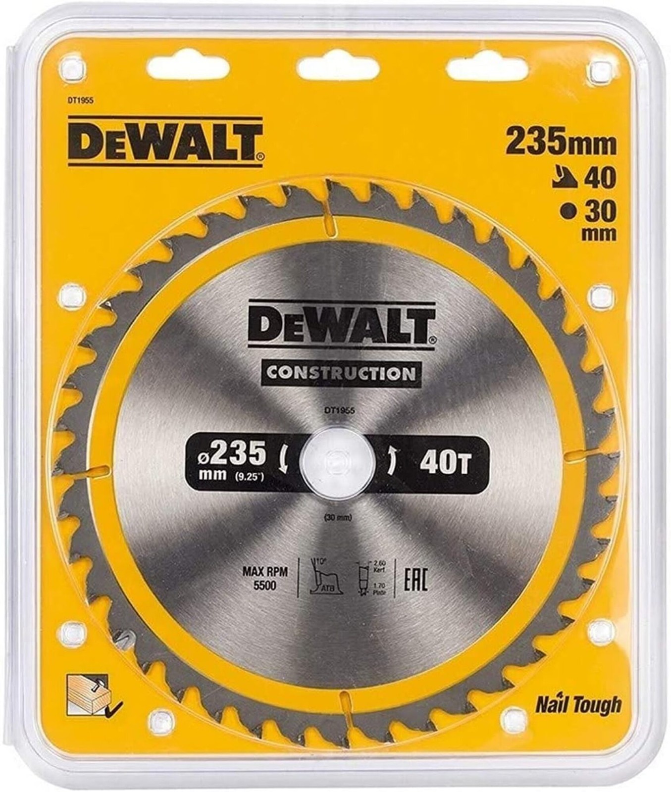 Dewalt DT1955-QZ Lama Sega Circolare 235x30mm 40T Legno