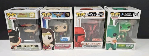 Funko Pop Heroes Lot Of 4 Poison Ivy Impopster 128 Batwoman 221 The Mandalorian
