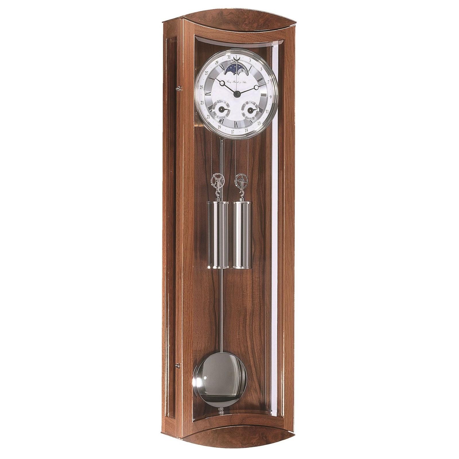 Hermle MORNINGTON Mahogany Regulator Wall Clock in a Mahogany Finish