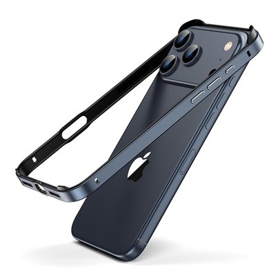 For iPhone 17Pro Max 16 15 14 Shockproof Slim Metal Hard Bumper Frame Matte Case