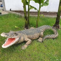 GroßE Gartenfigur Krokodil Figur 120Cm - Garten Teich Deko -Alligator Reptil