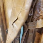 Vintage 70's Schott Bros Men's Genuine Leather 3/4 Trench Coat Faux Fur Liner — photo 8