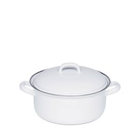 Riess Kasserolle Mit Deckel Ø16Cm 1,1L Weiss Emaille
