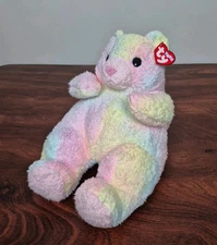 Ty Baby Bearbaby Plush Rainbow Pastel Bear Ty-Dye Tylon Rattle 1999 Pillow PaL
