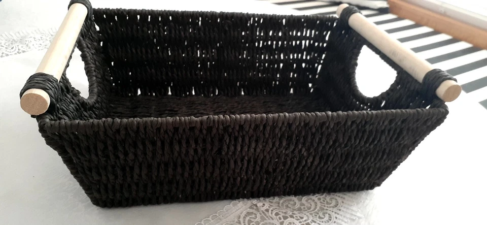 Wicker Baskets with Wooden Handles - Image 3 of 4