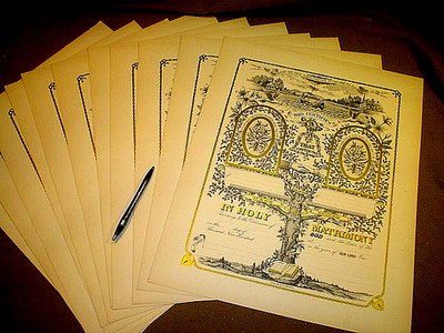 11 SAME ANTIQUE EARLY 1900's ORIGINAL UNUSED MATRIMONY MARRIAGE CERTIFICATES
