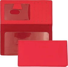 Red Smooth Leather Checkbook Cover for Top Tear Personal Checks