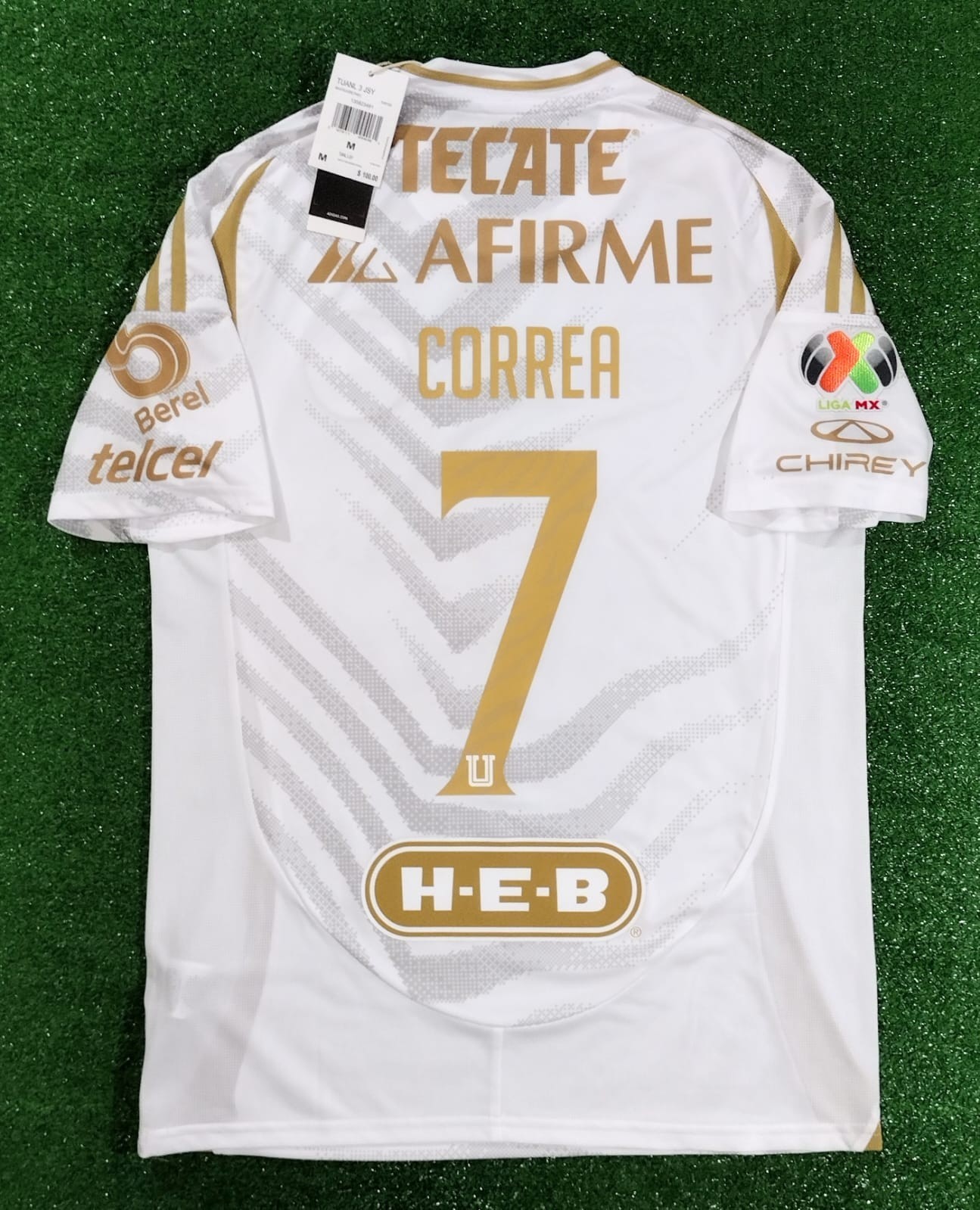 Adidas Men's CORREA Tigres UANL 3rd Soccer Jersey, IV6100, White, Sizes