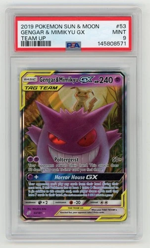 2019 Pokémon Sun & Moon Gengar & Mimikyu GX Team Up #53 PSA 9 MINT