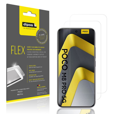 2x 3D Full Cover Schutzfolie für POCO M8 Pro Panzerfolie Anti-Shock Display