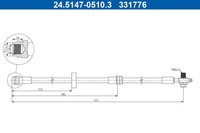 Bremsschlauch ATE 24.5147-0510.3 M10X1,5 FüR Audi A2 8Z0 TDI FSI