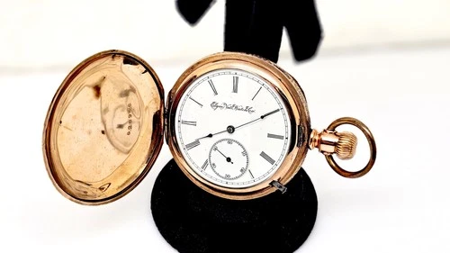 ANTIQUE ELGIN 16S GF HC MECHANICAL 7J GR 114 LEVER POCKET WATCH,RUNS