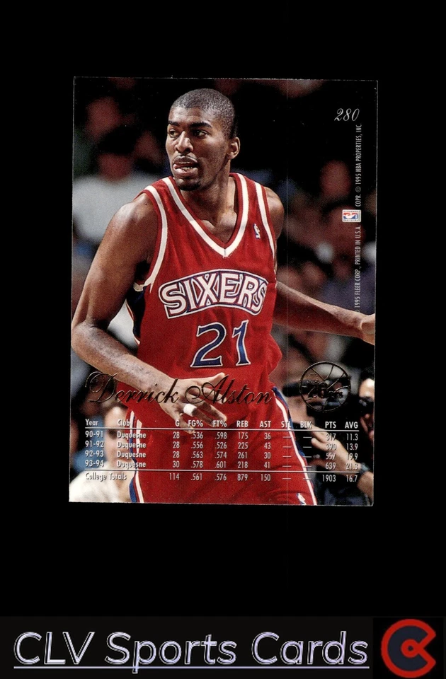 Philadelphia 76ers Derrick Alston #280 Basketball Near Mint or Better Rookie top - Image 2 of 2