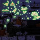 Cartoon Stars Dino Wall Stickers Glow-in-the-Dark Cartoon Dinosaur Indoor Use