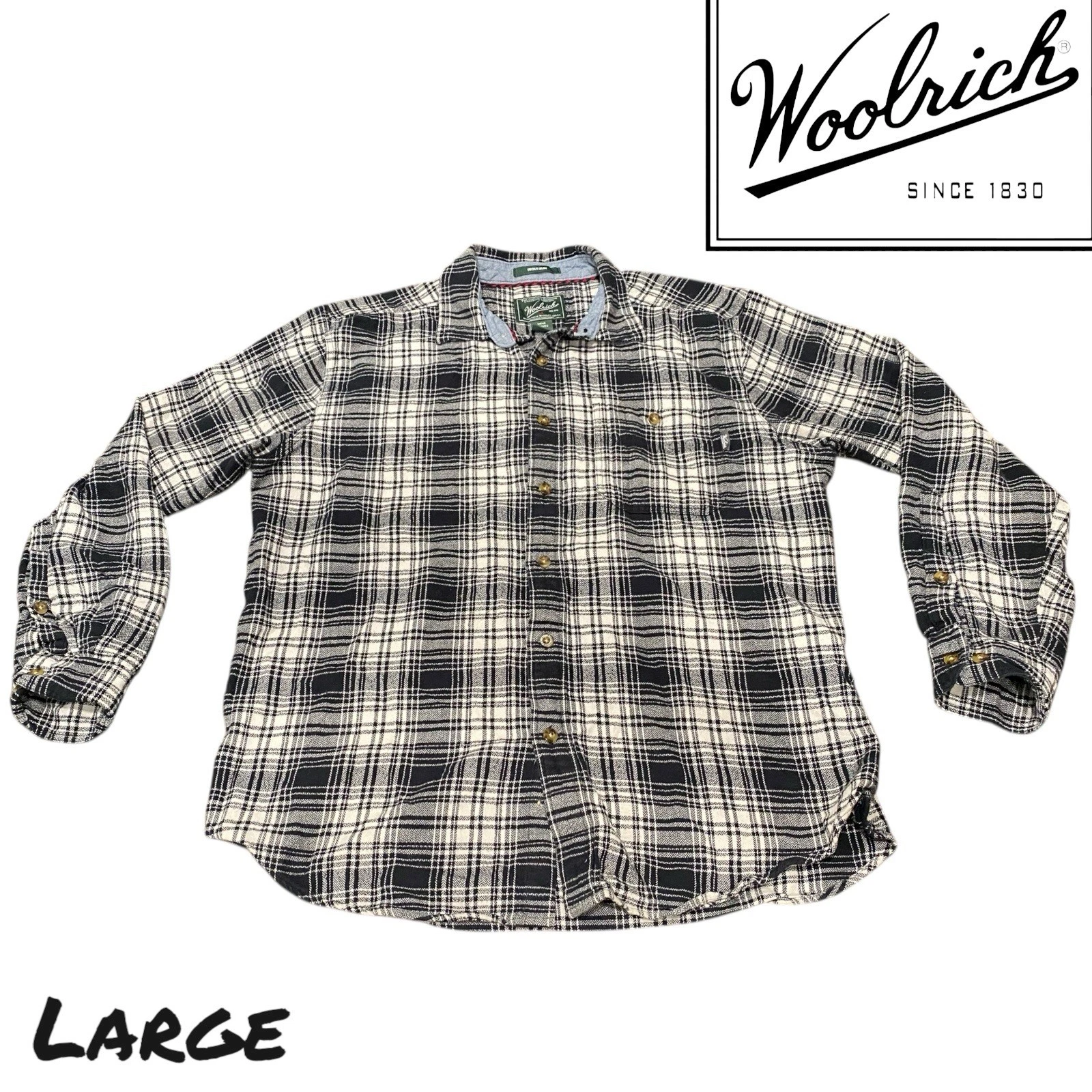 Woolrich Shirt Mens LARGE Black Plaid Long Sleeve Button Flannel Outdoor Work
Opens in a new window
