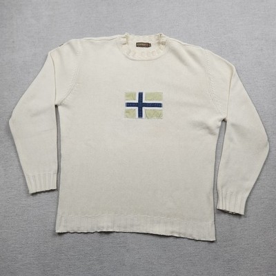 Napapijri Herren Pullover Strick Gr. XXL Sweatshirt Beige Baumwolle Italien