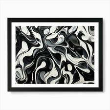 Vibrant Contrasts Abstract Black An Framed Wall Art Poster Canvas Print Picture