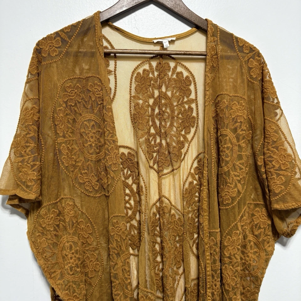 Cárdigan Maurices Kimono Mujer Talla Única Dorado Oscuro Bordado Capricho Foto 2 de 4