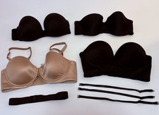 Lot of 4 -Adjustable & Strapless Bras 36C & 34C Soma, Rue21, Lilyette, & Warners