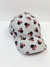 Minnie Mouse Red Polka Dot Bow Gray Baseball Hat Cap Adult New With Tags