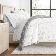 Urban Loft's Bedding Bundle, Patterned Duvet Cover Set, White Comforter And Soli