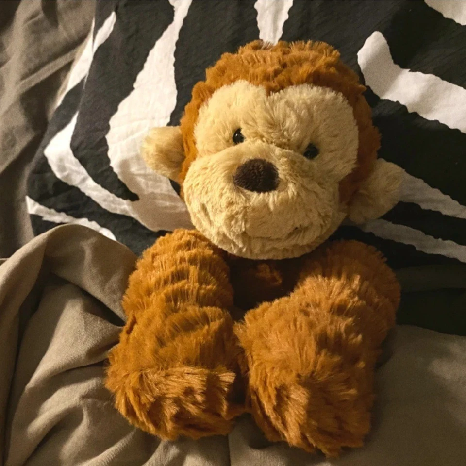 Jellycat Baby comfort toy wavy fur monkey Soft Plush Toys With Tag/Bag Gift 23cm - image 2 of 4