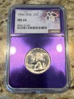 1966 SMS NGC 25C MS66 WASHINGTON QUARTER Trader Bea NGC GRADED PURPLE CORE