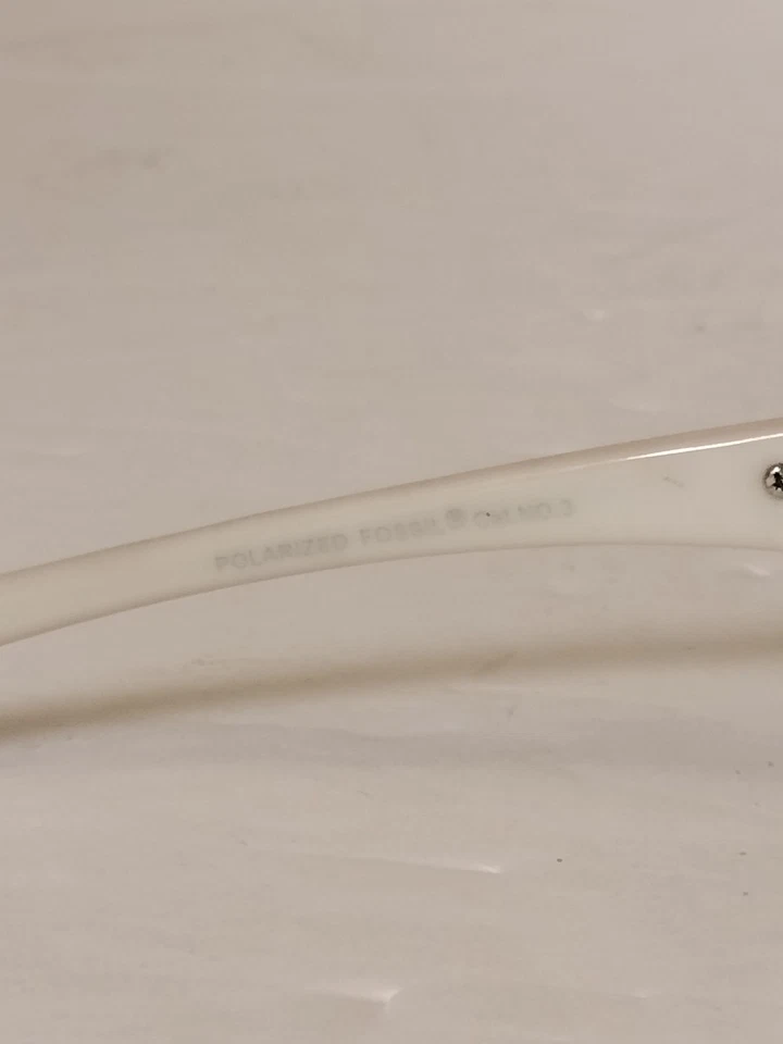 VTG Fossil Edwin Cat No. 3 Sunglasses Wrap Black White Polarized Men’s Rare '04 - Image 3 of 4