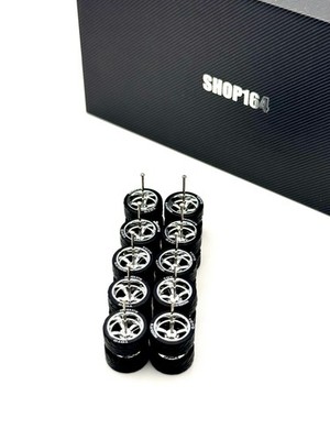 NEW 12.7mm 5x PACK For HW 62 Chevy Wheels Rubber Tires 1/64 Chrome Cragars!
