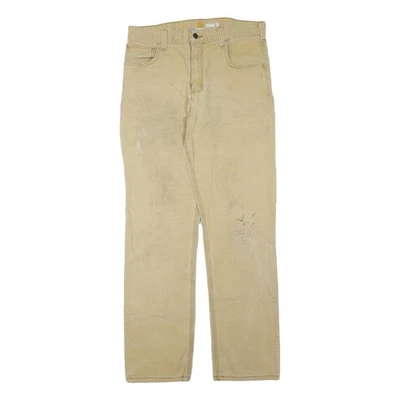 CARHARTT Homme Coton Mélange Beige Coupe Standard Jambe Droite Pantalon W31 L32 - Photo 1/4