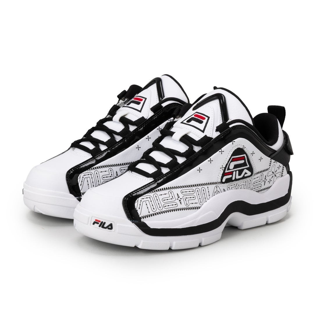 FILA GRANT HILL 2 LOW FM0101020100 48 PURE WHITE BLACK Chinese Red