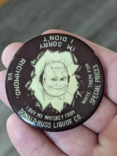 Pre Prohibition Donald Huss Richmond Virginia Liquor Whiskey Advertising Mirror